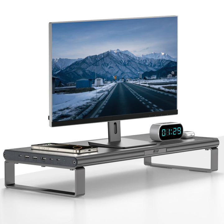 Aluminum Alloy Wireless Charging Dock & Monitor Riser StandJINRAIKO
